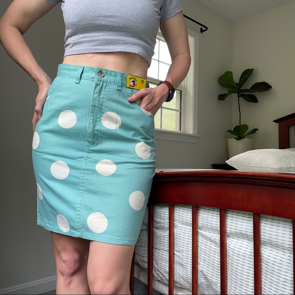 NOS Vintage Duck Head Polka Dot pencil skirt deadstock